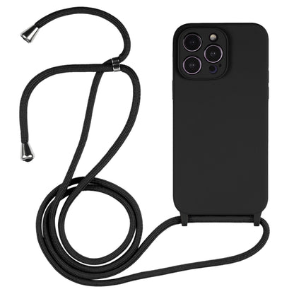 Housse de téléphone en silicone avec cordon noir pour iPhone 15 Pro - ABYTONPHONE